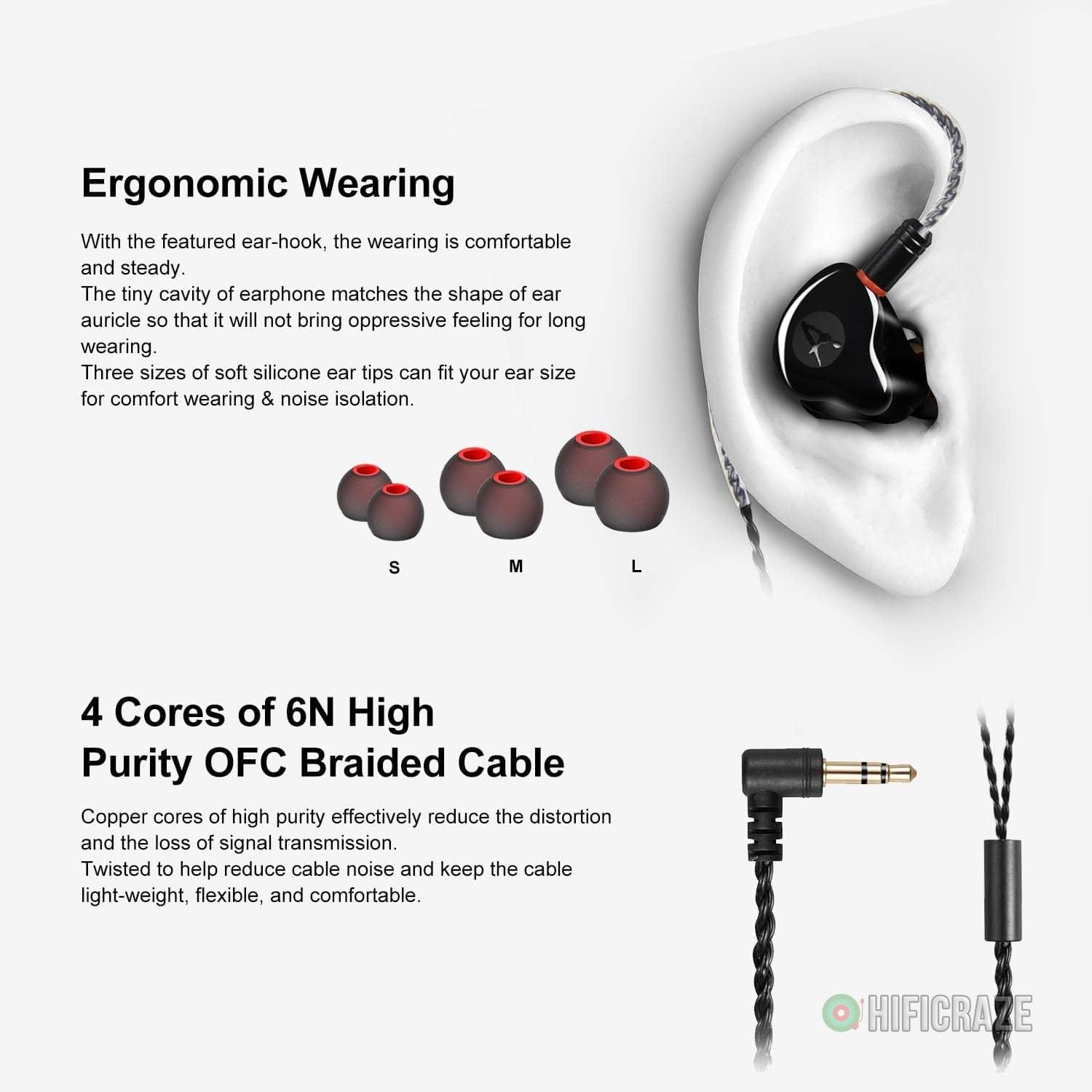 in Ear Monitor Headphones, HiFi Stereo IEM Earphones, Dynamic Dual Driver Wired Earbuds with Detachable Cable, Noise Canceling Headset for Singers Musicians Drummers Audiophile (Black) 3 in Ear Monitor Headphones, HiFi Stereo IEM Earphones, Dynamic Dual Driver Wired Earbuds with Detachable Cable, Noise Canceling Headset for Singers Musicians Drummers Audiophile (Black) - Image 3