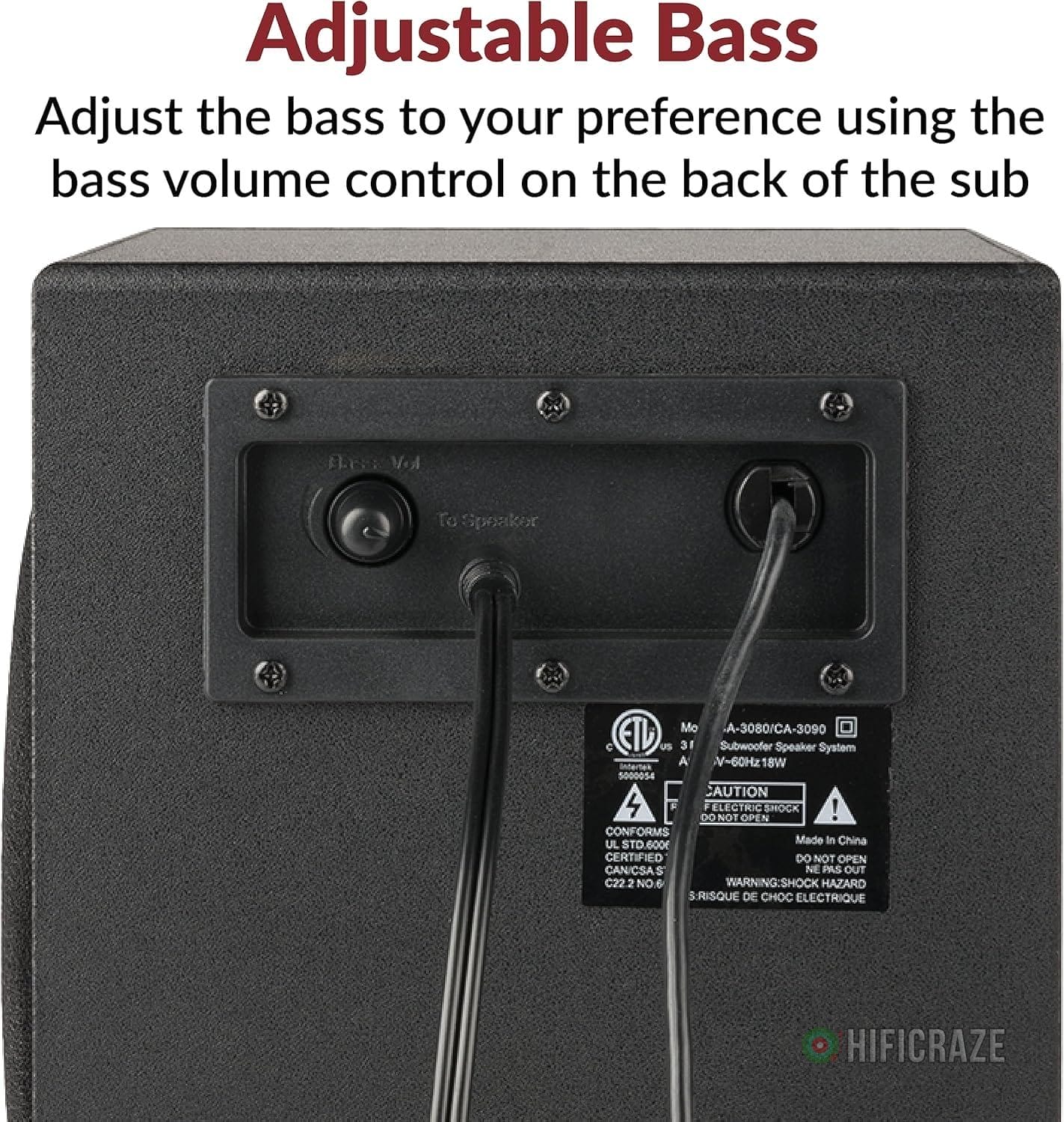 Cyber Acoustics CA-3090 2.1 Speaker System with Subwoofer with 18W of Power – Easy Setup and Convenient Controls, Great for Music, Movies, and Gaming 5 Cyber Acoustics CA-3090 2.1 Speaker System with Subwoofer with 18W of Power – Easy Setup and Convenient Controls, Great for Music, Movies, and Gaming - Image 5