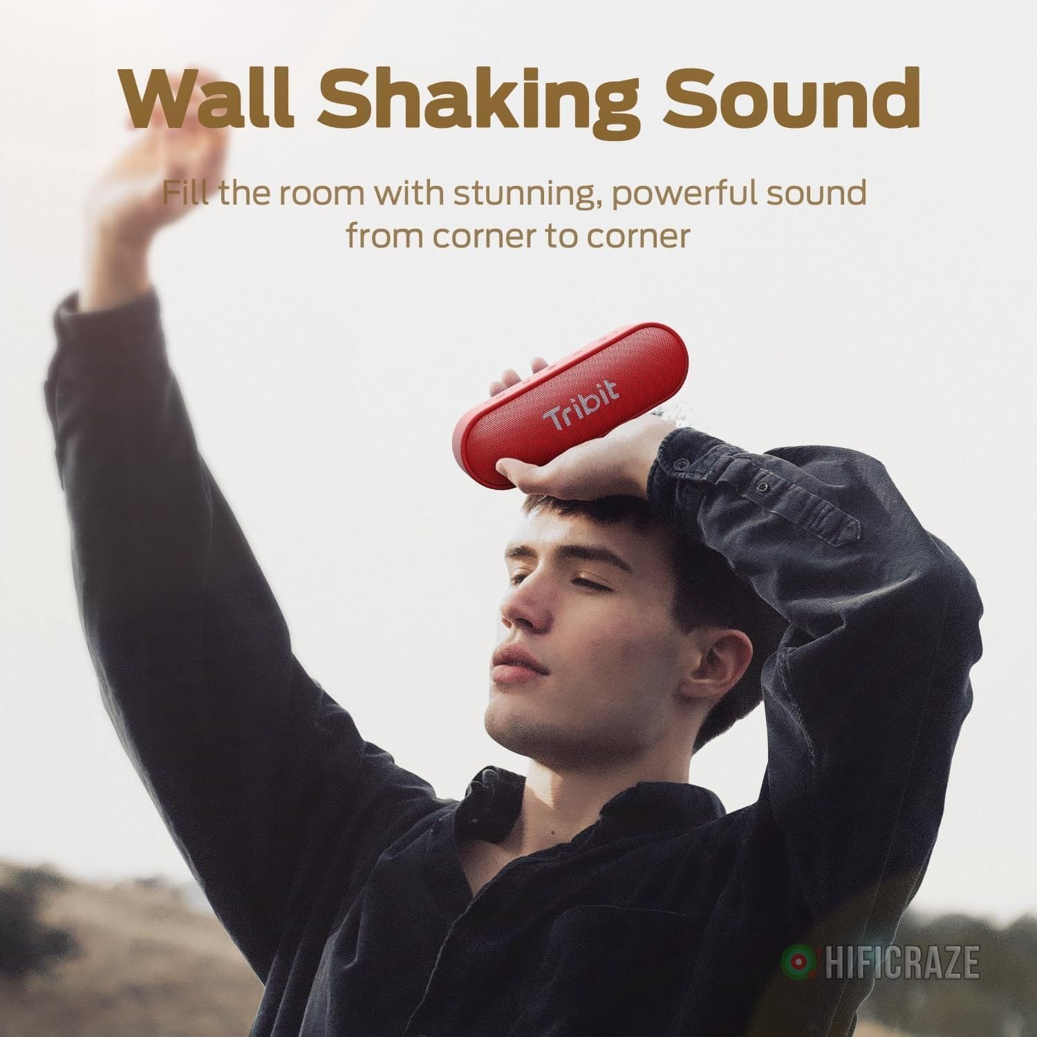Tribit Bluetooth Speaker XSound Go, 16W Loud Sound & Deeper Bass, 24H Playtime, IPX7 Waterproof, Bluetooth 5.3 TWS Pairing Portable Wireless Speaker for Home, Outdoor (Red) - Image 3