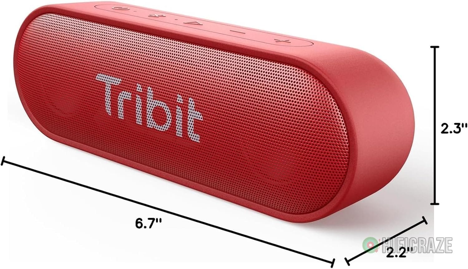 Tribit Bluetooth Speaker XSound Go, 16W Loud Sound & Deeper Bass, 24H Playtime, IPX7 Waterproof, Bluetooth 5.3 TWS Pairing Portable Wireless Speaker for Home, Outdoor (Red) - Image 7