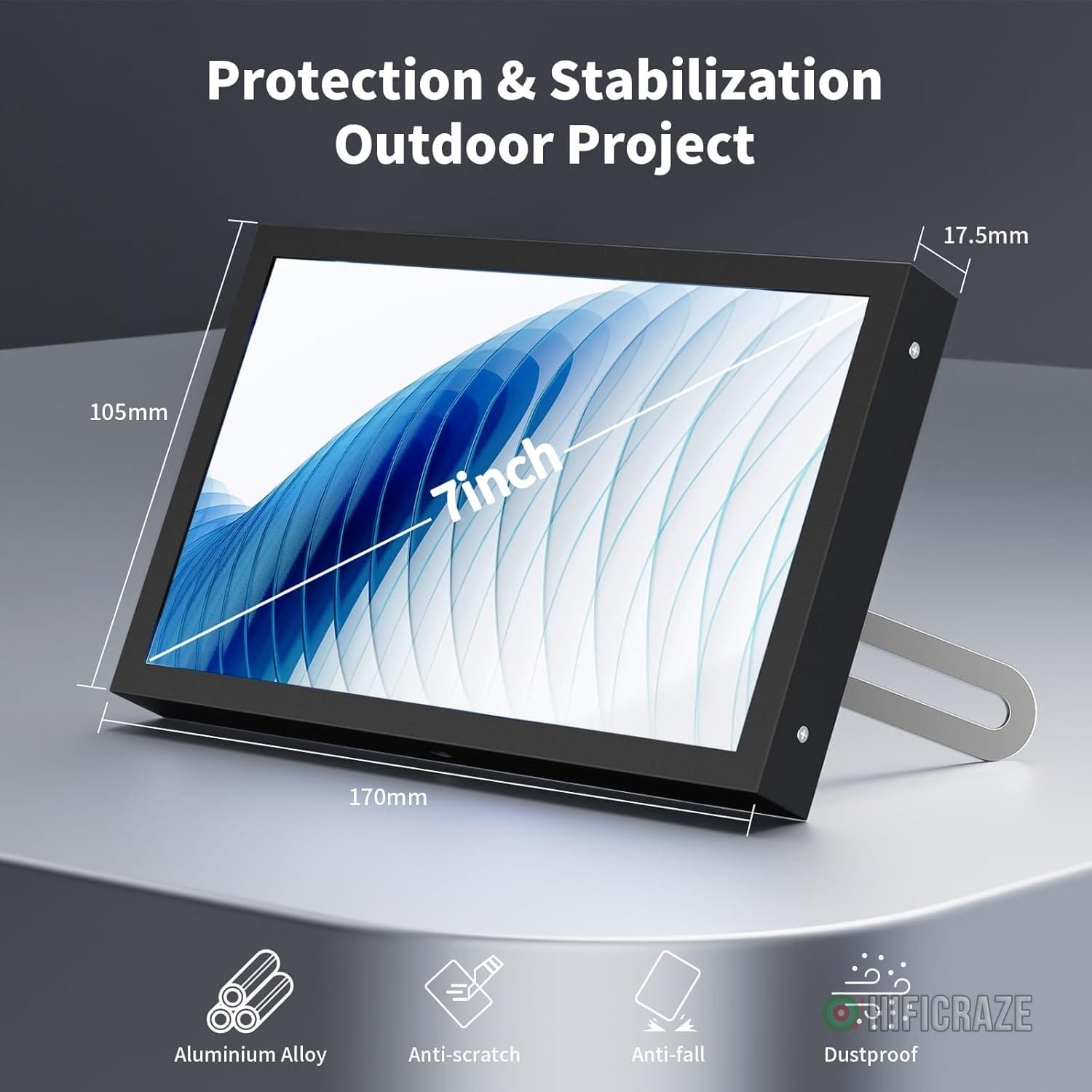 7 Inch Mini Monitor HDMI, Portable Vga Monitor with AV BNC 1024×600 LCD Screen with Built-in Speakers, 178° View Angle IPS, Multi-Function Mini Small Display for Raspberry Pi PC/TV/DVD/CVBS - Image 5