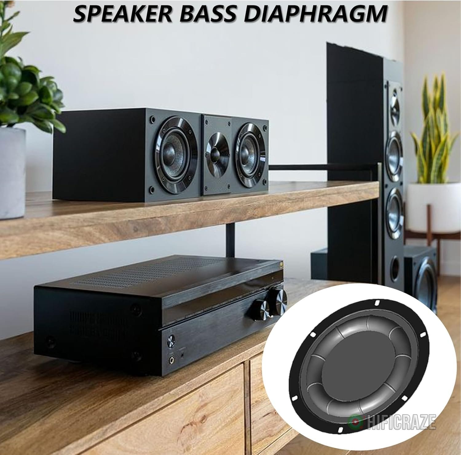 Subwoofer Diaphragm Loudspeaker Woofer Radiator Enhances Bass Experience Rubber and Iron Horn Accessory 6.5/8inch - Image 8