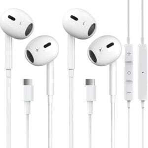 2 Packs USB C Headphones for iPhone 16/15 Pro Max Plus Type C Earbuds Wired Earphones with Mic & Remote Control Noise Cancelling for iPhone 16/15 pro, iPad Pro, Galaxy S23/S22/S21/S20/Ultra Note 10/20
