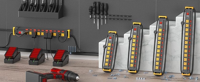 Power Strip with Recessed Individual Switches