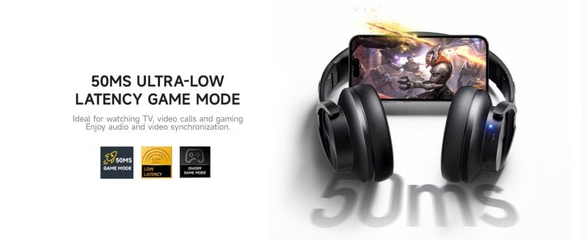 Picun B8 Bluetooth Headphones, 120H Playtime Headphone Wireless Bluetooth with 3 EQ Modes, Low Latency, Hands-Free Calls, Over Ear Headphones for Travel Home Office Cellphone PC Black 12 Versatile Wireless Use