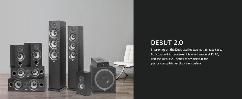 ELAC Debut 2.0 B6.2 Bookshelf Speakers, Black (Pair) - 1” Cloth Dome Tweeter & 6.5” Aramid Fiber Woofer - 2-Way Bass Reflex - Up to 35,000 Hz Response 7 ELAC