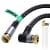 Adoreen Coaxial Cable 6 ft-2 Pack-Right Angle Quad Shielded 90 Degree RG6 Coax Cable Cord, Male F Gold-Plated Nylon-Braided, in-Wall, Digital TV Aerial AV with Angled Male to Female Adapter+15 Ties