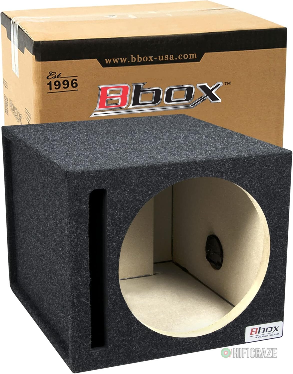 Atrend Bbox 12SVSC Single Vented 12 Inch Subwoofer Box – Premium Subwoofer Box Improves Audio Quality, Sound & Bass – Car Subwoofer Boxes & Enclosures with Nickel Finish Terminals