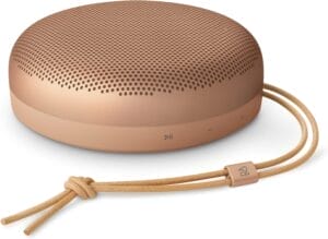 Bang & Olufsen Beosound A1 3rd Gen Portable Waterproof Bluetooth Speaker with 3 Microphones, Cradle to Cradle (C2C) Certified, Honey Tone