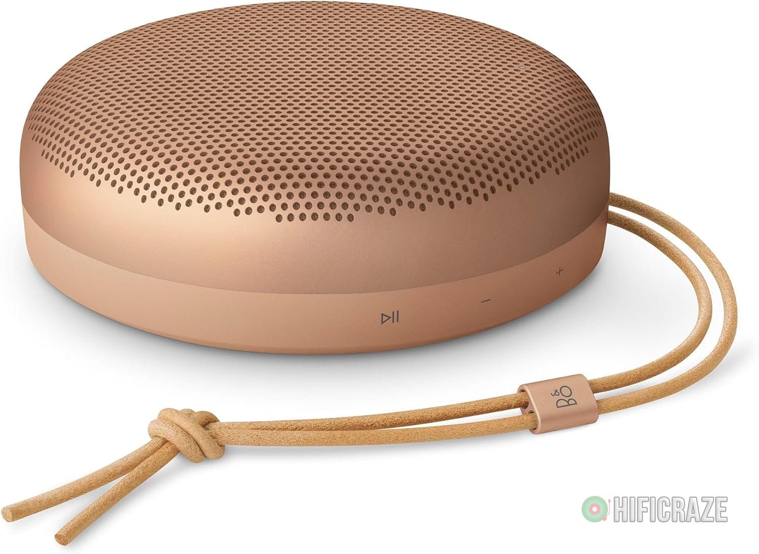 Bang & Olufsen Beosound A1 3rd Gen Portable Waterproof Bluetooth Speaker with 3 Microphones, Cradle to Cradle (C2C) Certified, Honey Tone