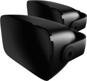 Bowers & Wilkins AM-1 Architectural Monitor Weather-Resistant Loudspeaker for Patio, Garden, or Poolside, 1" Aluminum-Dome Tweeter, 5" Glassfibre Cone Midrange & Auxiliary Bass Radiator (Pair, Black)