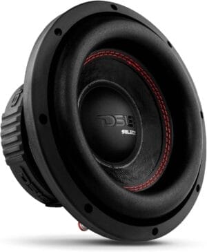 DS18 SLC-8S Subwoofer in Black - 8-Inch Speaker, 400W Max Power, 200W RMS Power, Aluminum 4 Layer Voice Coil, Black Steel Frame, SVC, 4 Ohm Impedance, Ferrite Magnet (1 Speaker) (SLC8S)