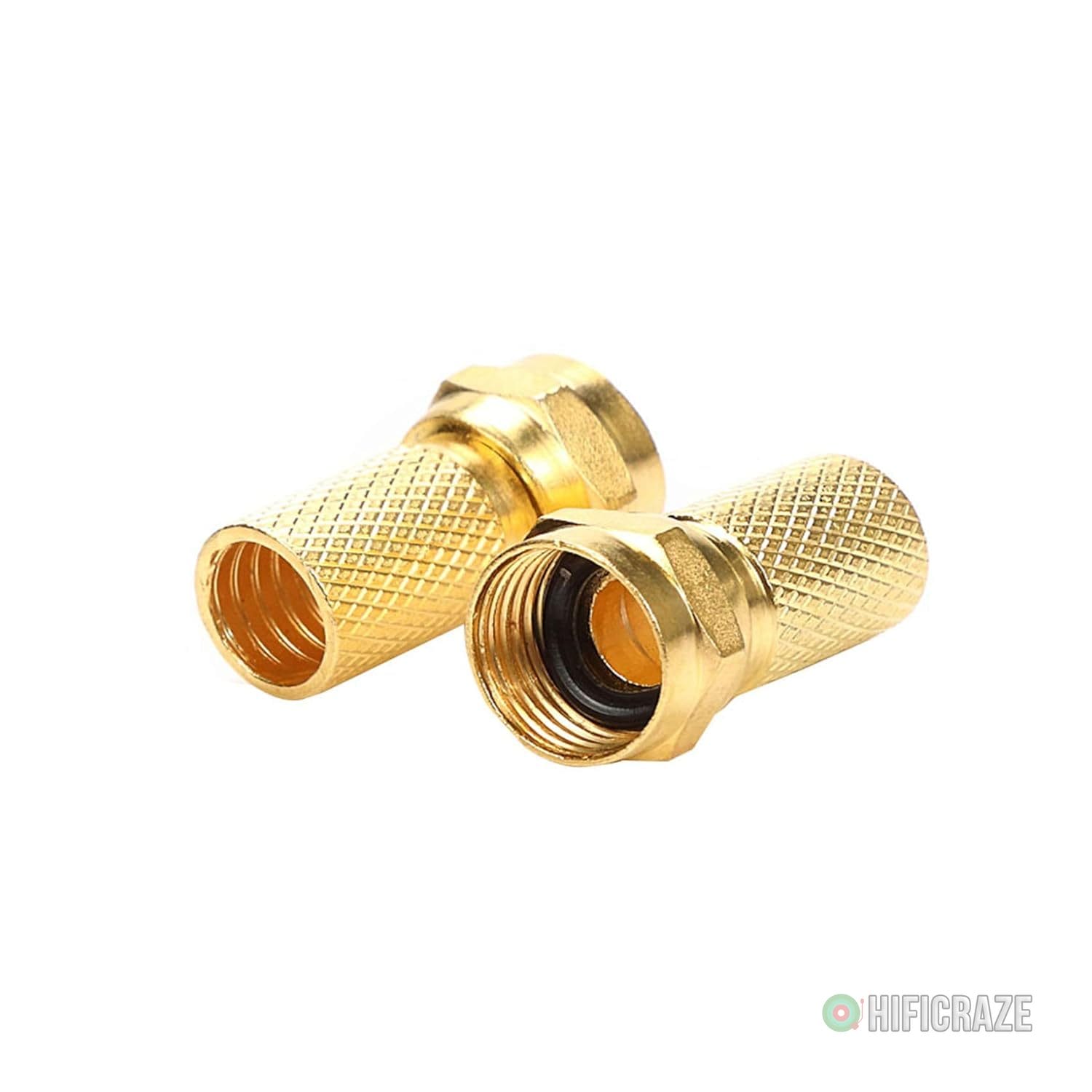 F-Type Coaxial Cable Twist on Connector, Full Copper Gold Plated RG6 Coaxial Cable Male Twist-on Adapter (Pack of 10) 2 F-Type Coaxial Cable Twist on Connector, Full Copper Gold Plated RG6 Coaxial Cable Male Twist-on Adapter (Pack of 10) - Image 2
