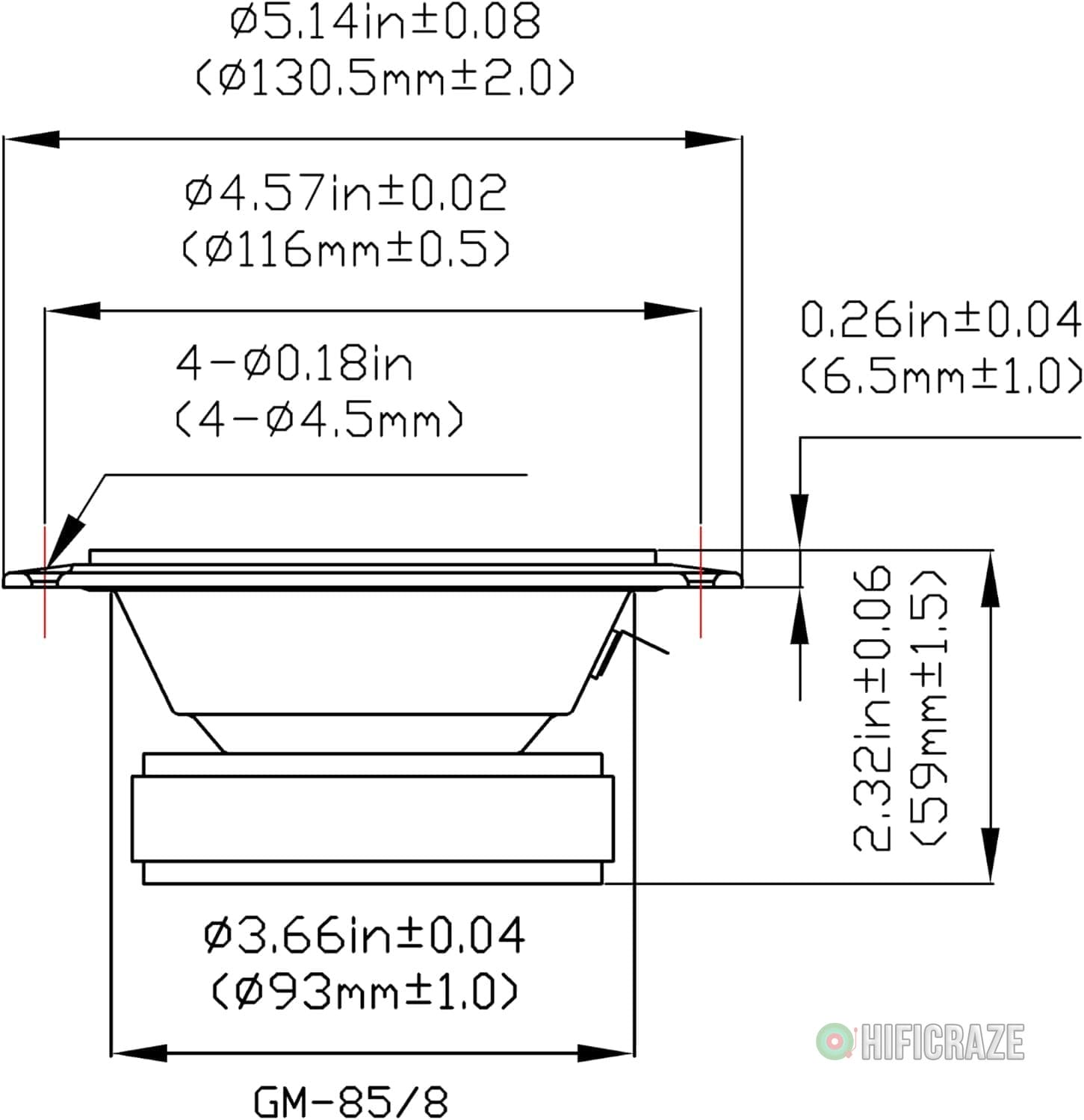 Goldwood Sound 120 Watt 8ohm Poly Mica 5" Speaker Midrange Black (GM-85/8) 2 Goldwood Sound 120 Watt 8ohm Poly Mica 5" Speaker Midrange Black (GM-85/8) - Image 2