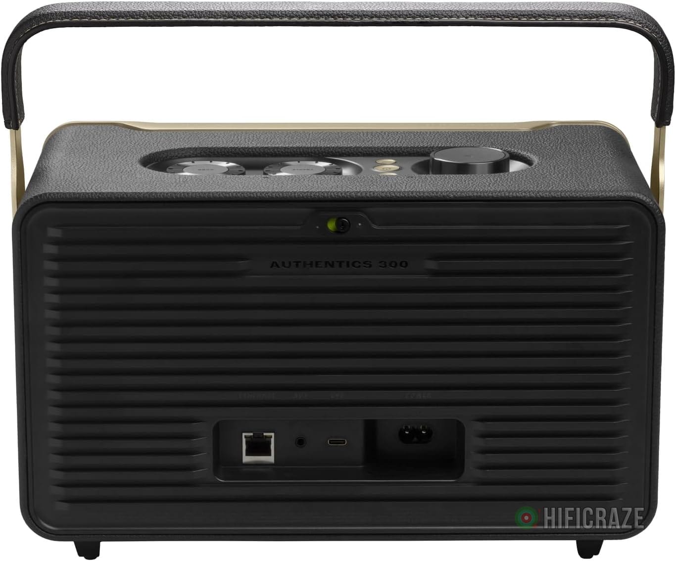 JBL Authentics 300 - Retro Style Wireless Bluetooth/WiFi Home Speaker, Built in Battery (4800mAh), Music Streaming Services via Built-in Wi-Fi, Built in Alexa and Google Assistant (Black/Gold) 2 JBL Authentics 300 - Retro Style Wireless Bluetooth/WiFi Home Speaker, Built in Battery (4800mAh), Music Streaming Services via Built-in Wi-Fi, Built in Alexa and Google Assistant (Black/Gold) - Image 2