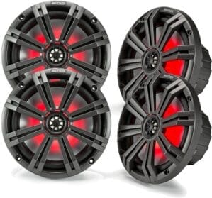 Kicker 8" Charcoal Marine LED Speakers - 2-Pairs of OEM Replacement Speakers