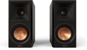 Klipsch Reference Premiere RP-500M II Bookshelf Speaker Pair with Larger 90° x 90° Hybrid Tractrix® Horn, 1” Tweeter, 5.25” Cerametallic Woofers for Room-Filling Home Theater Sound in Ebony (Renewed)
