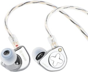 Linsoul SIMGOT EW300 1DD+1Planar+1PZT Hybrid Driver in Ear Monitor, Wired Earbuds IEM, Gaming Earbuds with Detachable Nozzles, Silver-Plated OFC IEM Cable for Audiophile Musician (Standard Edition)