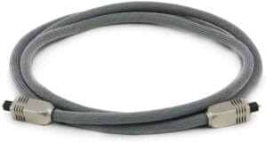Monoprice Premium S/PDIF Digital Optical Audio Cable - Heavy Duty Mesh Jacket, Metal Connector Heads, 6 Feet, Silver