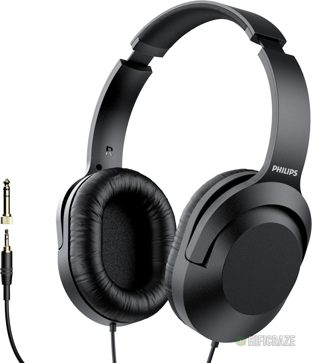 Philips Over Ear Wired Stereo Headphones for Podcasts, Studio Monitoring and Recording Headset for Computer, Keyboard and Guitar with 6.3 mm (1/4″) Add On Adapter