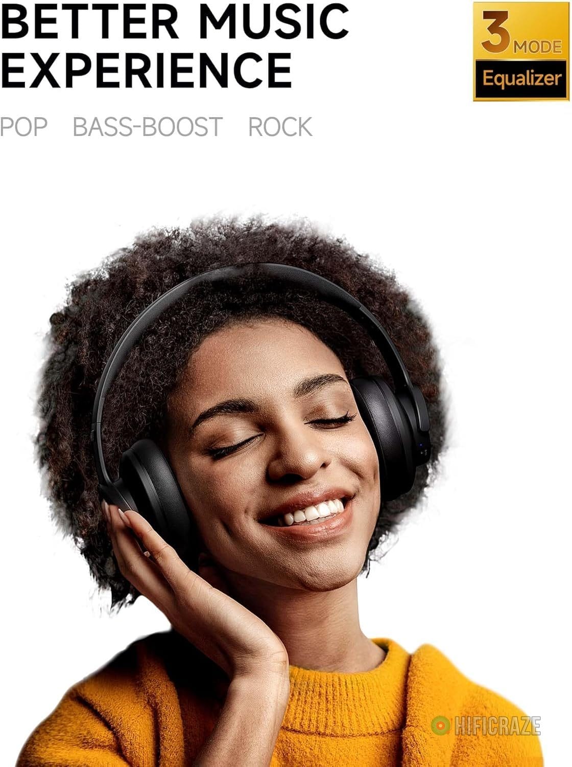 Picun B8 Bluetooth Headphones, 120H Playtime Headphone Wireless Bluetooth with 3 EQ Modes, Low Latency, Hands-Free Calls, Over Ear Headphones for Travel Home Office Cellphone PC Black 2 Picun B8 Bluetooth Headphones, 120H Playtime Headphone Wireless Bluetooth with 3 EQ Modes, Low Latency, Hands-Free Calls, Over Ear Headphones for Travel Home Office Cellphone PC Black - Image 2