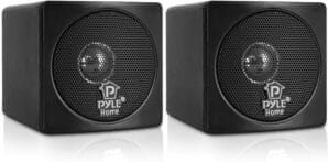 Pyle Home PCB3BK 3-Inch 100-Watt Mini Cube Bookshelf Speakers - Pair (Black) (Pair)
