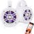 Pyle Waterproof Marine Wakeboard Tower Speakers – 4in Dual Subwoofer Speaker Set w/LED Lights & Bluetooth for Wireless Music Streaming – Boat Audio System w/Mounting Clamps PLMRLEWB47WB (White)
