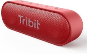 Tribit Bluetooth Speaker XSound Go, 16W Loud Sound & Deeper Bass, 24H Playtime, IPX7 Waterproof, Bluetooth 5.3 TWS Pairing Portable Wireless Speaker for Home, Outdoor (Red)
