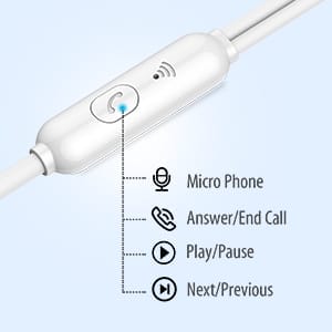 Earbuds Headphones 5 in One Pack, Wired Earbud with Heavy Bass Stereo Noise Blocking, Microphone, Compatible with iPhone, Android Phones, Laptops, Computers, iPad or Any Device with 3.5mm Interface 4 Multi-Function Button