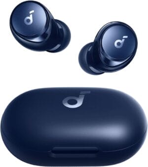 soundcore by Anker Space A40 Auto-Adjustable Active Noise Cancelling Wireless Earbuds, Reduce Noise by Up to 98%, 50H Playtime, Hi-Res Sound, Comfortable Fit, App Customization, Wireless Charge (Blue)