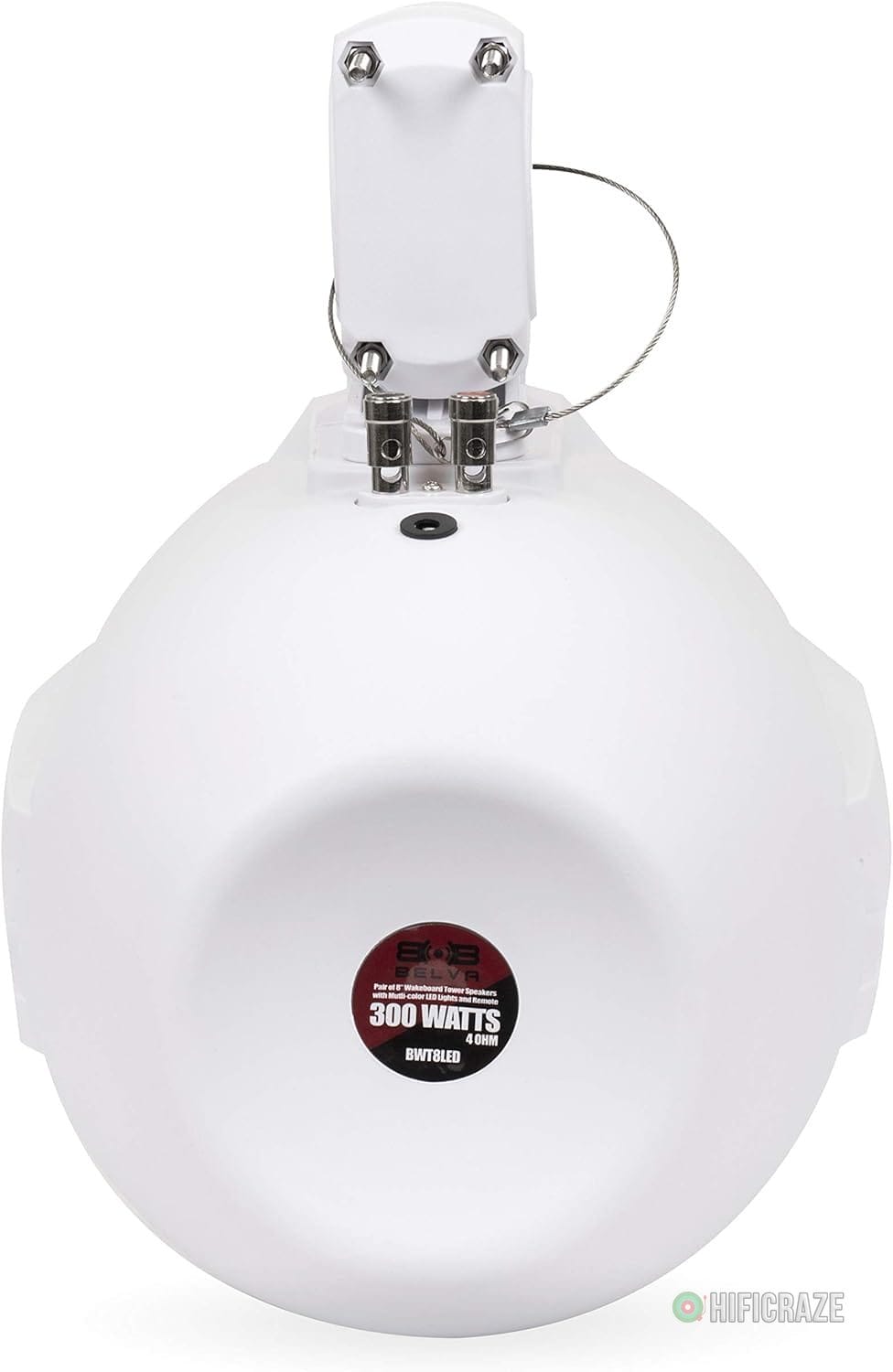 BELVA BWT8LED 600W Peak (300W RMS) 8" White Marine Tower Speakers with Multi-Color LED Lighting and Remote for Boats/ATV/UTV/Motorcycles/SxS/Golf Cart - Image 4