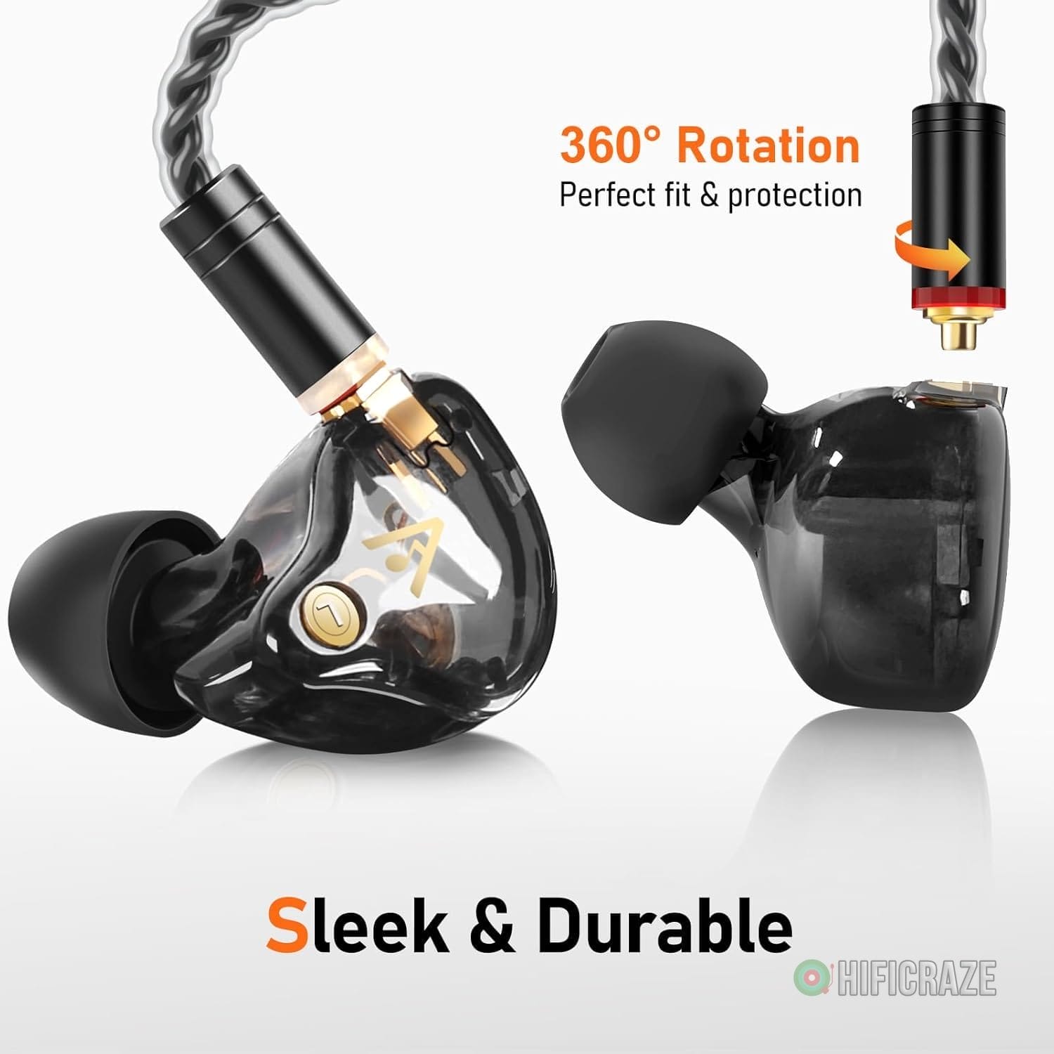 Vibes 202MC USB-C Wired Earbuds - HiFi in Ear Monitor Headphones - Noise Isolating Ear Buds w/ Mic - Clear Sound, Deep Bass & Comfort-Fit Earphones - MMCX to USBC, Silver Plated Cord, Carrying Case - Image 7