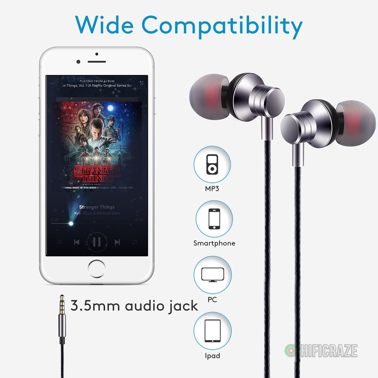 Wired Earbuds Headphones with Microphone Stereo Bass Earphones Noise Isolation in-Ear Headset Compatible with All Smartphones Tablets iPod IPad MP3 Player That with 3.5 mm Interface(Silver) 3 Wired Earbuds Headphones with Microphone Stereo Bass Earphones Noise Isolation in-Ear Headset Compatible with All Smartphones Tablets iPod IPad MP3 Player That with 3.5 mm Interface(Silver) - Image 3