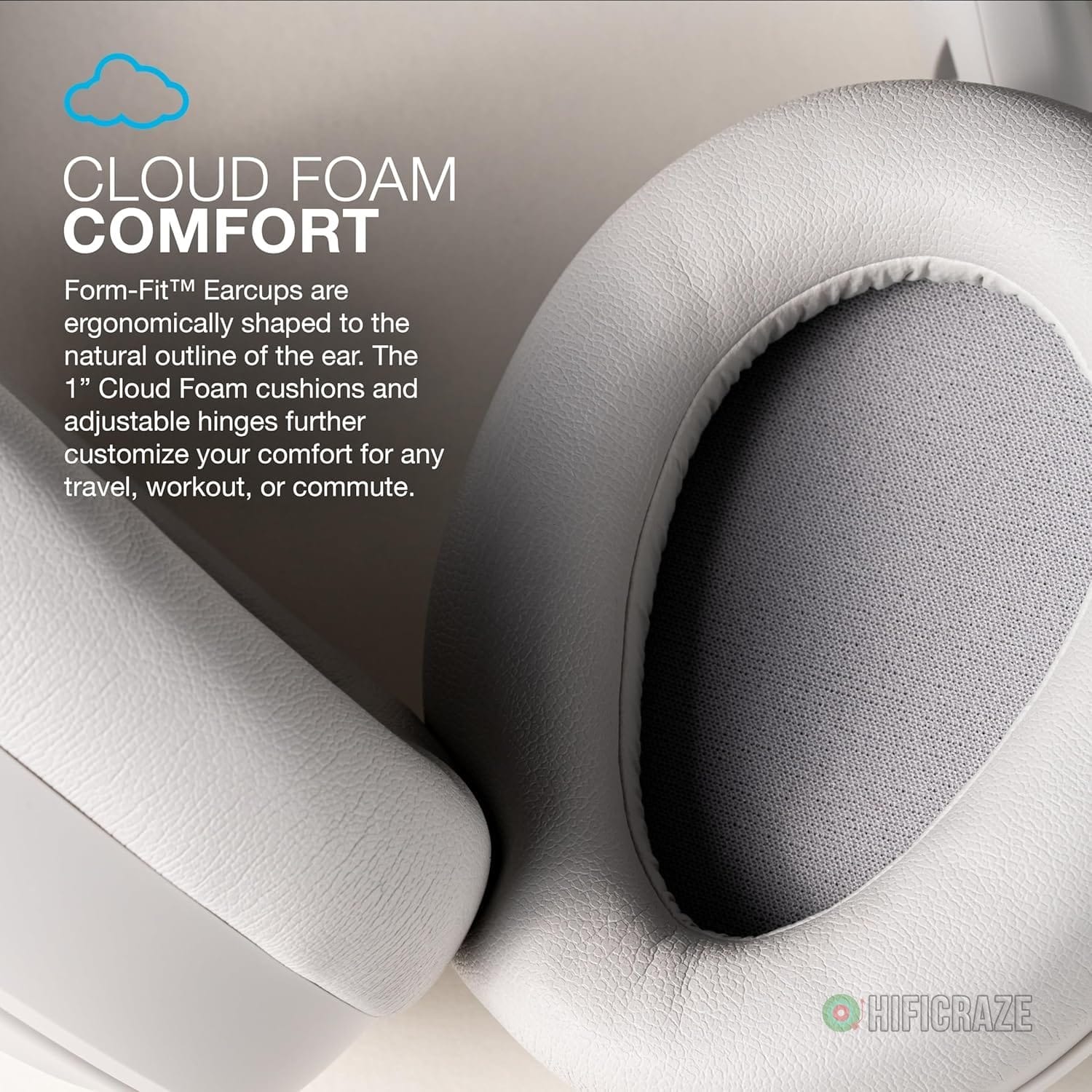 JLab JBuds Lux ANC Wireless Headphones, Cloud White, Hybrid Active Noise Cancelling, Customizable Sound, Spatial Audio Compatible, Premium Over-Ear Bluetooth Headset 4 JLab JBuds Lux ANC Wireless Headphones, Cloud White, Hybrid Active Noise Cancelling, Customizable Sound, Spatial Audio Compatible, Premium Over-Ear Bluetooth Headset - Image 4