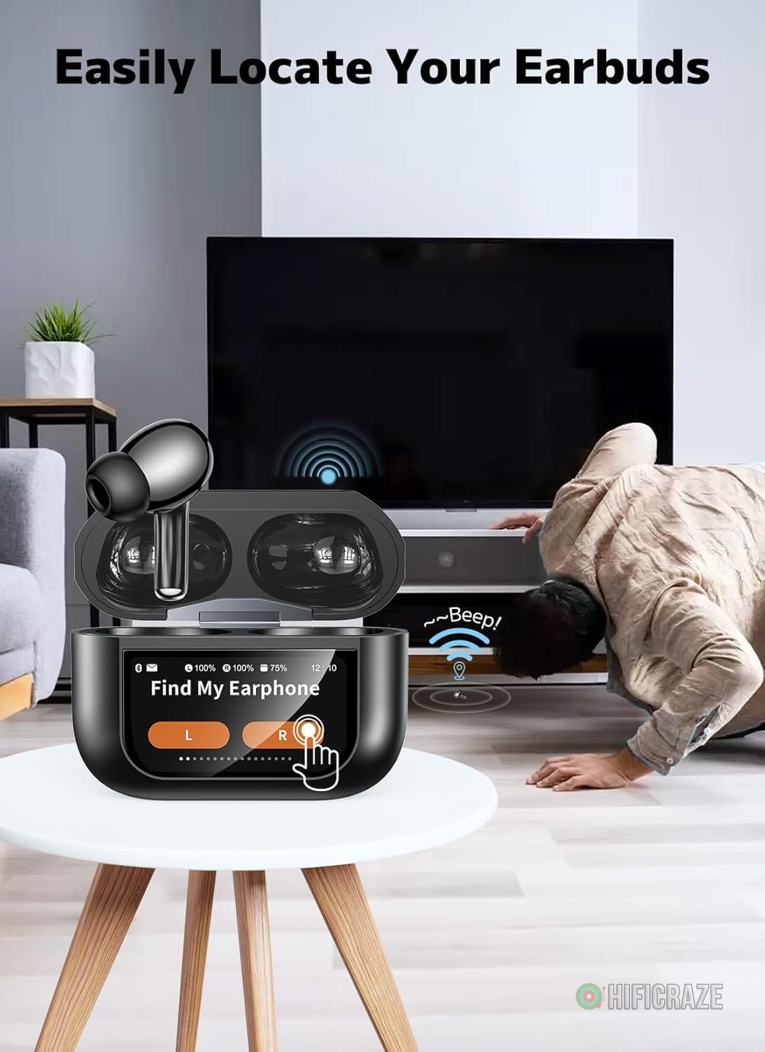 Wireless Earbuds, ANC/ENC Noise Cancelling Ear Buds with Smart Touchscreen Case, 48H Playtime for Sports & Working, Bass Stereo Sound, Bluetooth 5.4 Headphones for iPhone/Android 4 Wireless Earbuds, ANC/ENC Noise Cancelling Ear Buds with Smart Touchscreen Case, 48H Playtime for Sports & Working, Bass Stereo Sound, Bluetooth 5.4 Headphones for iPhone/Android - Image 4