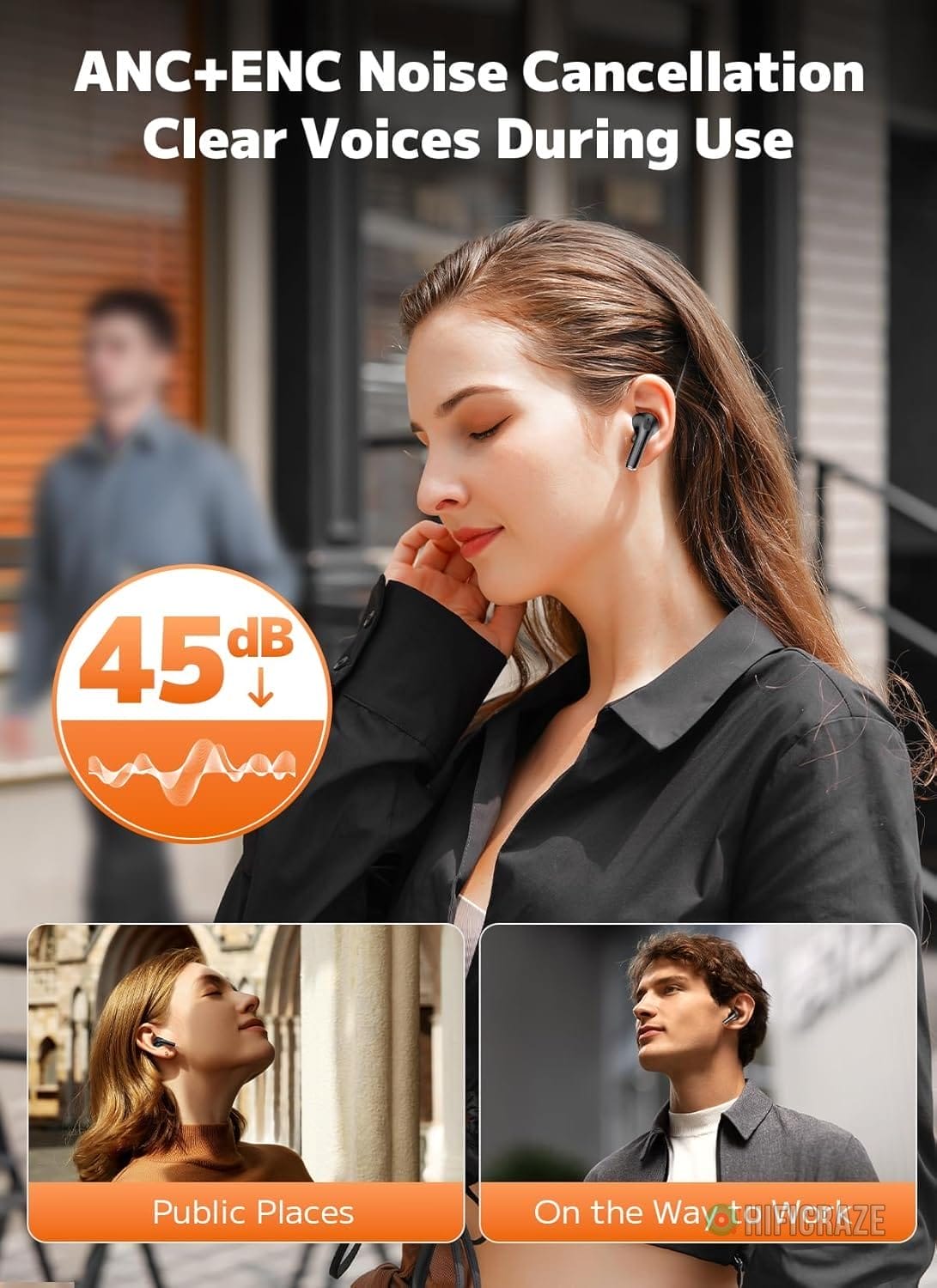 Wireless Earbuds, ANC/ENC Noise Cancelling Ear Buds with Smart Touchscreen Case, 48H Playtime for Sports & Working, Bass Stereo Sound, Bluetooth 5.4 Headphones for iPhone/Android 6 Wireless Earbuds, ANC/ENC Noise Cancelling Ear Buds with Smart Touchscreen Case, 48H Playtime for Sports & Working, Bass Stereo Sound, Bluetooth 5.4 Headphones for iPhone/Android - Image 6