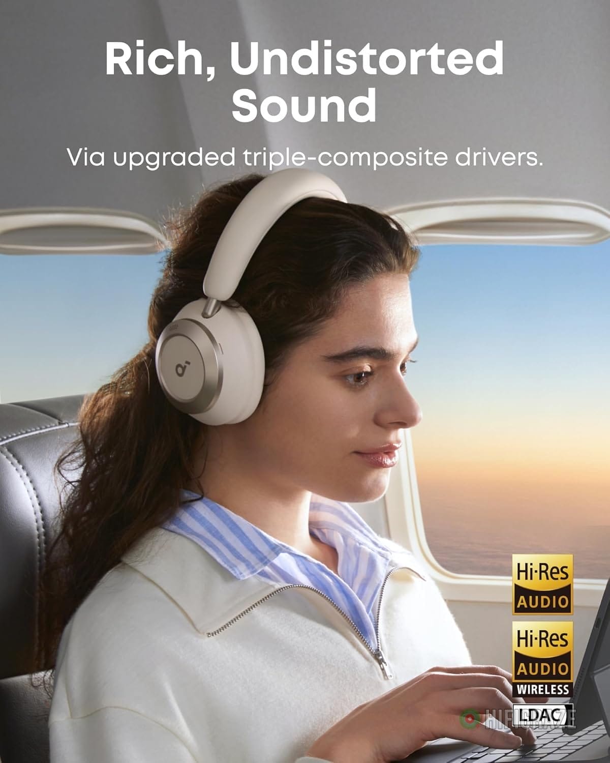 Soundcore Space One Pro, FlexiCurve Over-Ear Headphone, Adaptive Active Noise Cancelling Headphones Driven by 6 Mics, 60H Lossless Audio, Ultra-Fast Charging, Hi-Res Wireless, Comfortable Fit 4 Soundcore Space One Pro, FlexiCurve Over-Ear Headphone, Adaptive Active Noise Cancelling Headphones Driven by 6 Mics, 60H Lossless Audio, Ultra-Fast Charging, Hi-Res Wireless, Comfortable Fit - Image 4