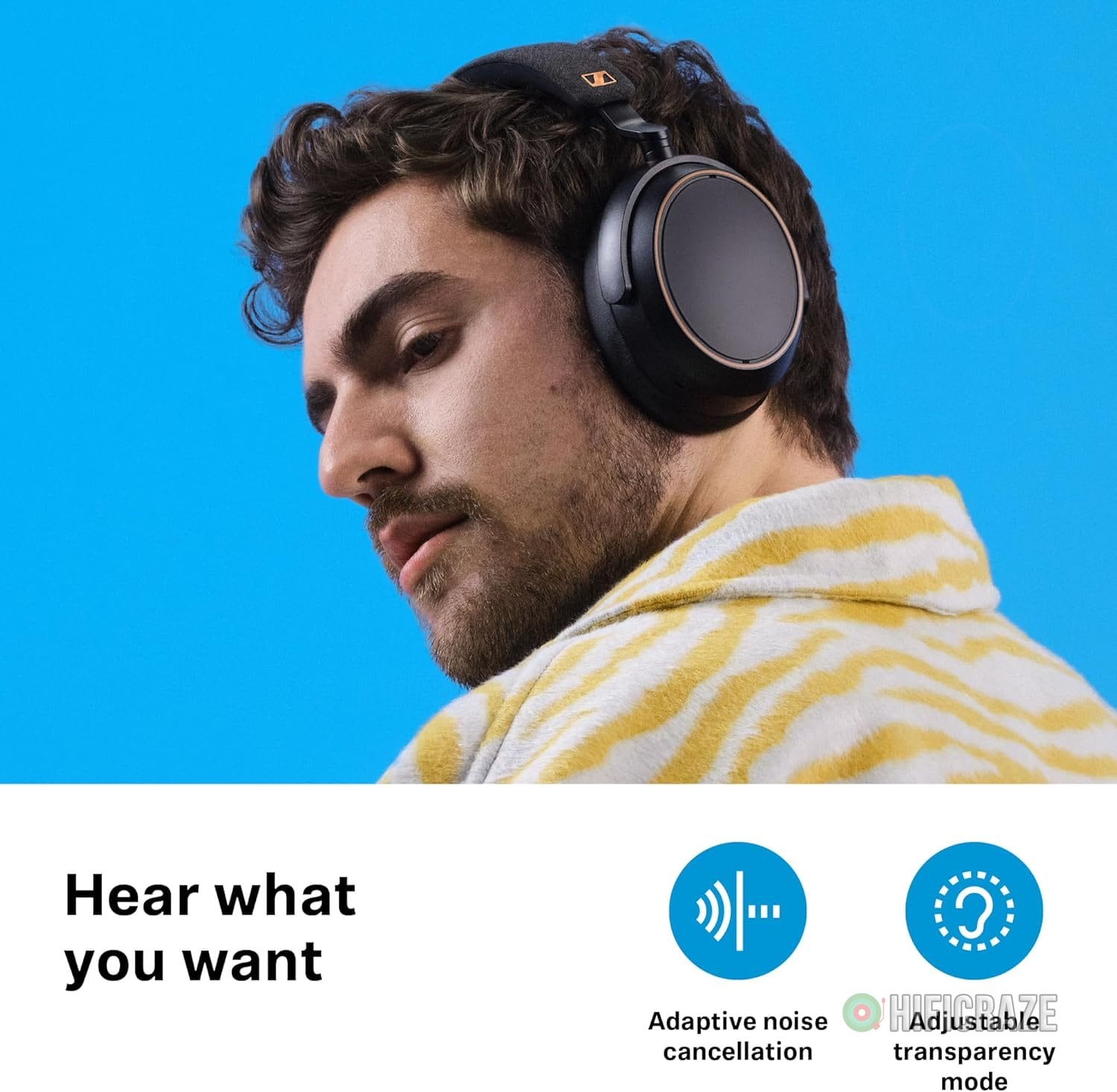 Sennheiser Consumer Audio Momentum 4 Wireless Headphones - Bluetooth Headset for Crystal-Clear Calls with Adaptive Noise Cancellation, 60h Battery Life, Lightweight Folding Design - Black/Copper 5 Sennheiser Consumer Audio Momentum 4 Wireless Headphones - Bluetooth Headset for Crystal-Clear Calls with Adaptive Noise Cancellation, 60h Battery Life, Lightweight Folding Design - Black/Copper - Image 5