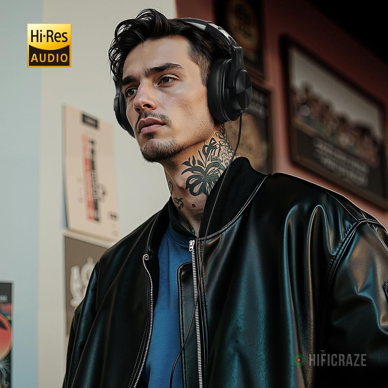 OneOdio A71D Wired Over-Ear Headphones, Studio Monitor Headsets, Hi-Res DJ Stereo Headphone with Foldable Design, 3.5/6.35MM Plug for AMP Recording Podcast Mixing PC Guitar - Black - Image 2