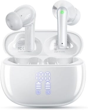 Wireless Earbuds, Bluetooth 5.3 Ear Buds, Headphones with Clear Stereo Sound, 40H Playtime with LED Digital Display, IPX7 Waterproof Earphones Built-in Mic for Phone Tablet Sports Workout